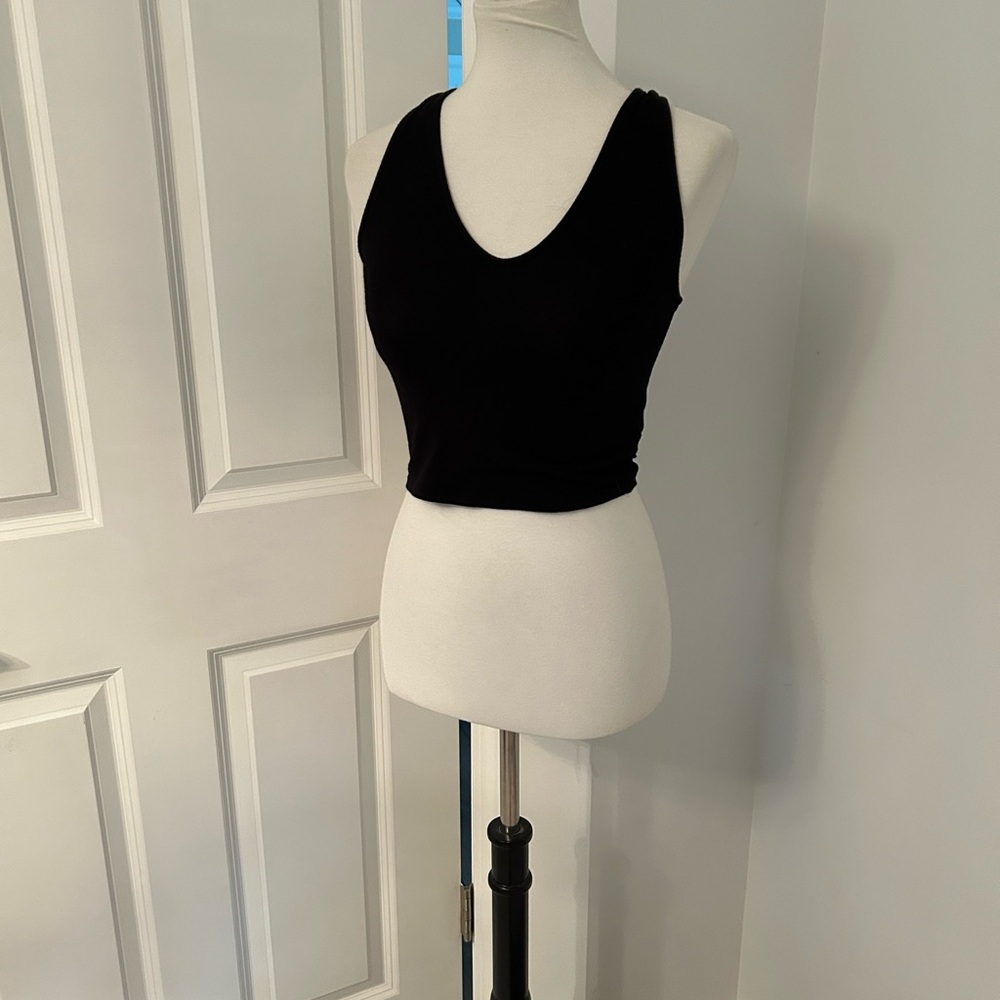 Urban Outfitters Black V Neck Tank Crop Top